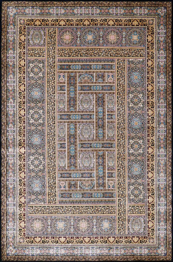 فرش مودال آنیتا رنگ مشکی کالکشن قم