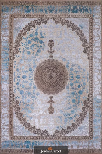 خرید فرش ماشینی 1200شانه گلبرجسته کد 15056 لچک ترنجدار
